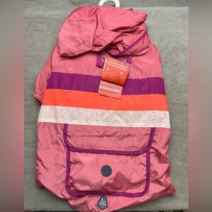 Arcadia Trail Waterproof Lightweight Dog Windbreaker Hooded Pink Striped